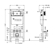 Инсталляция Рехау Novaflow 19101091001 для унитаза с клавишей смыва цвет Хром глянцевый-3