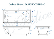 Ванна из искусственного камня Delice Bravo 160х70 DLR330033RB-G цвет Белый-10