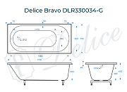 Ванна из искусственного камня Delice Bravo 170х70 DLR330034-G цвет Белый-9