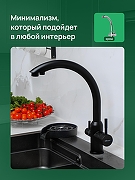 Смеситель для кухни Domaci Ливорно D8649BK цвет Черный матовый-8