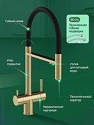Смеситель для кухни Domaci Ливорно D8644GM цвет Золото матовое-1
