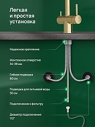 Смеситель для кухни Domaci Ливорно D8644GM цвет Золото матовое-7