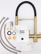 Смеситель для кухни Domaci Ливорно D8644GM цвет Золото матовое-12
