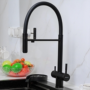 Смеситель для кухни Domaci Ливорно D8644BK цвет Черный матовый-9