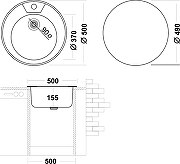 Кухонная мойка Domaci Равенна 50 со смесителем цвет Сталь-10