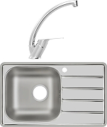 Кухонная мойка Domaci Равенна 78 со смесителем цвет Сталь