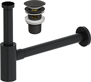 Донный клапан STWORKI KR-05b click-clack с сифоном для раковины HFEW08030 цвет Черный матовый