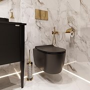 Инсталляция STWORKI комплект 4в1 с клавишей смыва цвет Золото матовое, шумоизоляцией и комплектом креплений-6