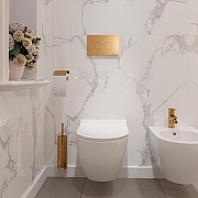 Инсталляция STWORKI комплект 4в1 с клавишей смыва цвет Золото матовое, шумоизоляцией и комплектом креплений-8