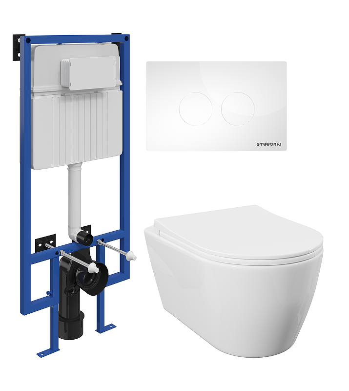 Комплект унитаза с инсталляцией STWORKI Ноттвиль SETK3104-2616-001-1-8000+510162+500470 