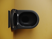 Комплект унитаза с инсталляцией STWORKI CN4008TMB+510162+230823 цвет Черный матовый с сиденьем Микролифт и клавишей смыва цвет Хром матовый-4