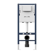 Комплект унитаза с инсталляцией STWORKI Молде S23401WH+I012709+I090238 цвет Белый с сиденьем Микролифт с клавишей смыва цвет Черный матовый и гигиеническим душем-3