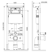 Комплект унитаза с инсталляцией STWORKI Молде S23401WH+I012709+I090238 цвет Белый с сиденьем Микролифт с клавишей смыва цвет Черный матовый и гигиеническим душем-13
