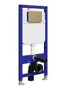 Комплект унитаза с инсталляцией STWORKI Готланд S13401WH+S33500GM цвет Белый с сиденьем Микролифт и клавишей смыва цвет Золото матовое-13