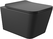 Комплект унитаза с инсталляцией STWORKI MAC0140+510162+500470 цвет Черный матовый с сиденьем Микролифт и клавишей смыва цвет Белый глянцевый-1