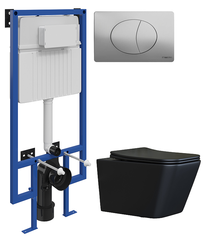 Комплект унитаза с инсталляцией STWORKI CN3007MB+510162+230823 