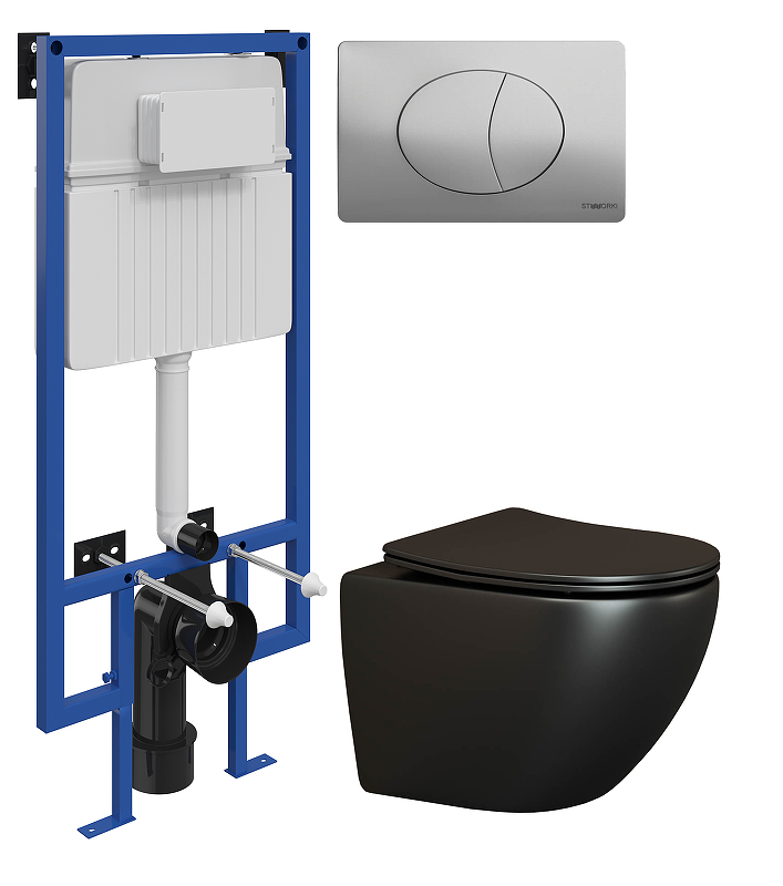 Комплект унитаза с инсталляцией STWORKI CN4002MB+510162+230823 