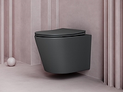 Комплект унитаза с инсталляцией STWORKI CN6000MDH+510162+230823 цвет Темный антрацит матовый с сиденьем Микролифт и клавишей смыва цвет Хром матовый-2