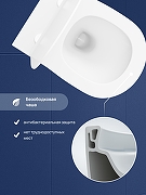 Комплект унитаза с инсталляцией STWORKI Готланд S13401WH+S28500BK цвет Белый с сиденьем Микролифт и клавишей смыва цвет Черный матовый-9