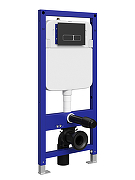 Комплект унитаза с инсталляцией STWORKI Молде S23401WH+S28500BK цвет Белый с сиденьем Микролифт и клавишей смыва цвет Черный матовый-12