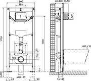Комплект унитаза с инсталляцией STWORKI Молде S23401WH+S28500BK цвет Белый с сиденьем Микролифт и клавишей смыва цвет Черный матовый-16