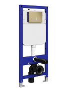 Комплект унитаза с инсталляцией STWORKI Левангер S07401WH+S28500GM цвет Белый с сиденьем Микролифт и клавишей смыва цвет Золото матовое-12