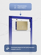 Комплект унитаза с инсталляцией STWORKI Готланд S13401WH+S28500GM цвет Белый с сиденьем Микролифт и клавишей смыва цвет Золото матовое-2