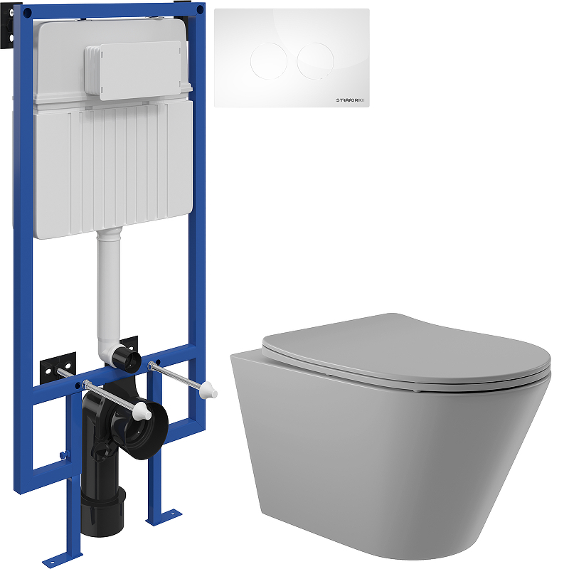 Комплект унитаза с инсталляцией STWORKI CON0130+510162+500470 
