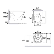 Комплект унитаза с инсталляцией STWORKI CON0130+510162+500470 цвет Серый матовый с сиденьем Микролифт и клавишей смыва цвет Белый глянцевый-4