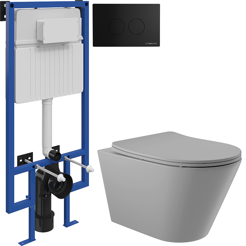 Комплект унитаза с инсталляцией STWORKI CON0130+510162+500471 