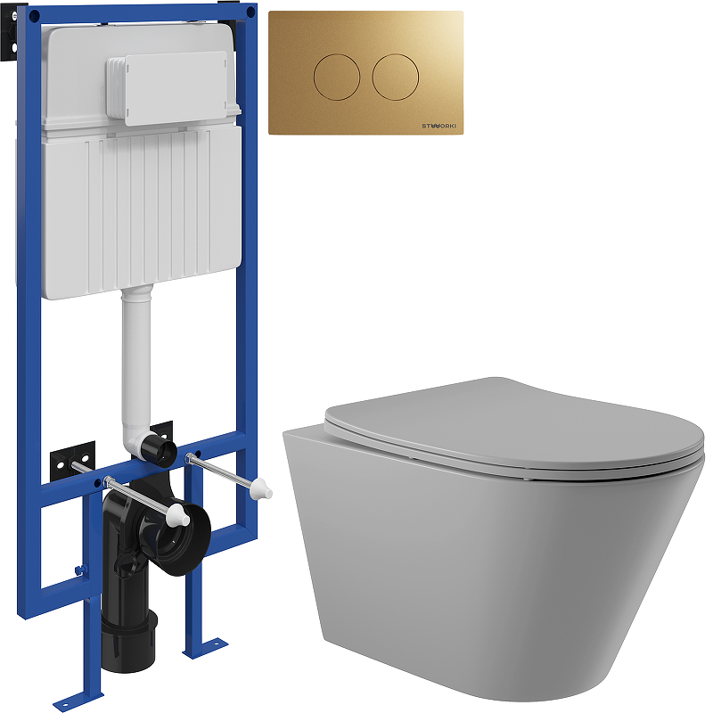Комплект унитаза с инсталляцией STWORKI CON0130+510162+500474 