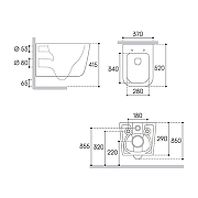 Комплект унитаза с инсталляцией STWORKI MAC0130+510162+230822 цвет Серый матовый с сиденьем Микролифт и клавишей смыва цвет Хром глянцевый-5