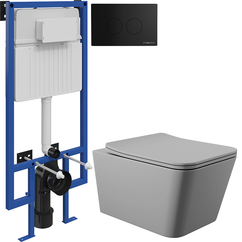 Комплект унитаза с инсталляцией STWORKI MAC0130+510162+500471 