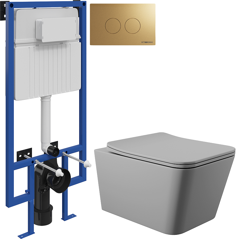 Комплект унитаза с инсталляцией STWORKI MAC0130+510162+500474 