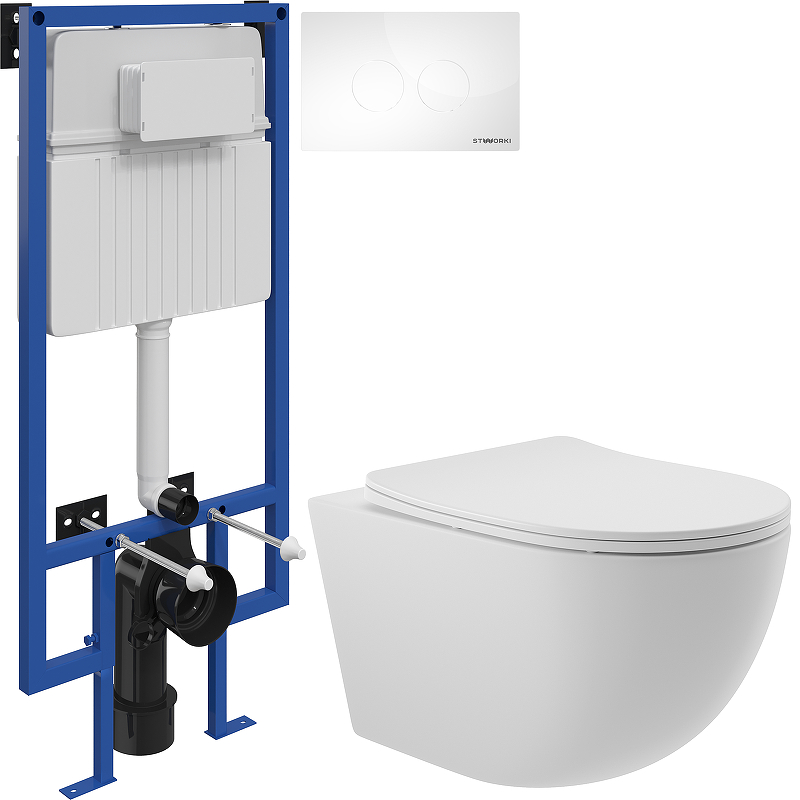 Комплект унитаза с инсталляцией STWORKI OVO0120+510162+500470 
