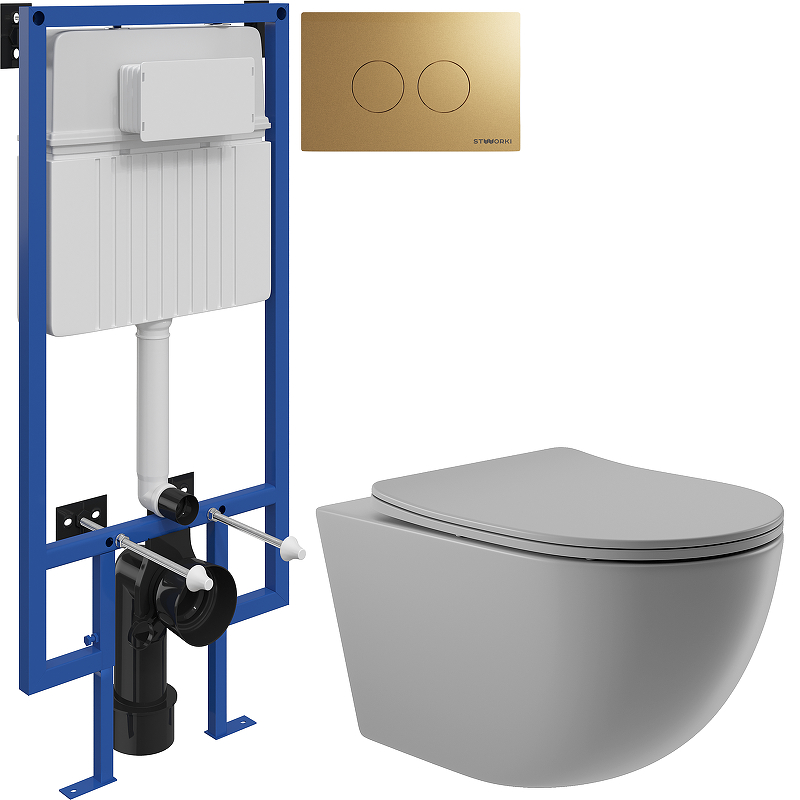 Комплект унитаза с инсталляцией STWORKI OVO0130+510162+500474 