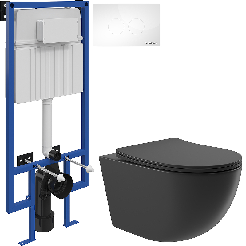 Комплект унитаза с инсталляцией STWORKI OVO0140+510162+500470 