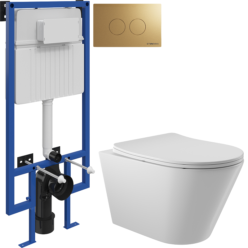Комплект унитаза с инсталляцией STWORKI CON0110+510162+500474 