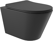 Комплект унитаза с инсталляцией STWORKI CON0140+510162+230822 цвет Черный матовый с сиденьем Микролифт и клавишей смыва цвет Хром глянцевый-1