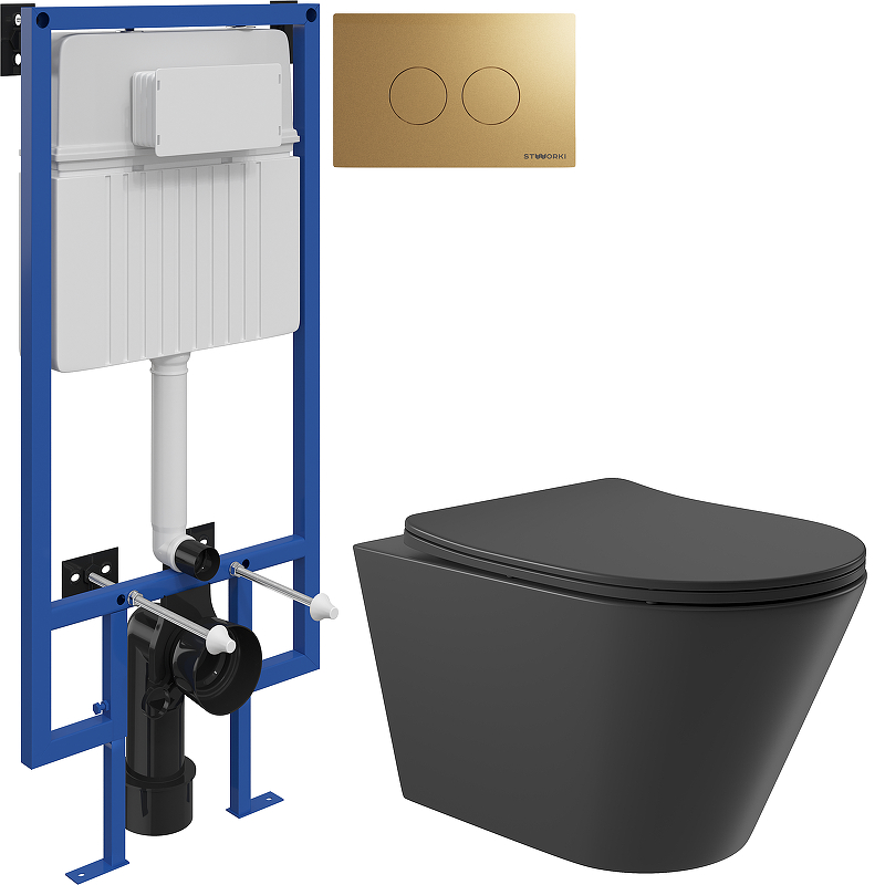 Комплект унитаза с инсталляцией STWORKI CON0140+510162+500474 