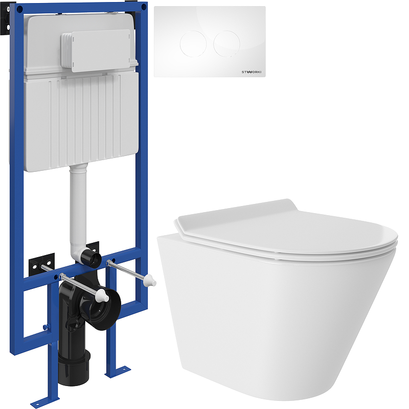 Комплект унитаза с инсталляцией STWORKI CONT0110+510162+500470 