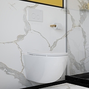 Унитаз с инсталляцией STWORKI OVO0110+510162+500471 цвет Белый глянец с сиденьем Микролифт и клавишей смыва цвет Черный матовый-2