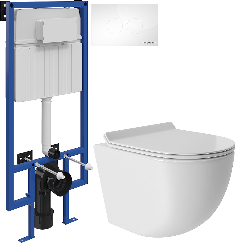 Комплект унитаза с инсталляцией STWORKI OVOT0110+510162+500470 
