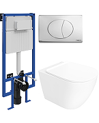 Комплект унитаза с инсталляцией STWORKI Готланд INS-721871 цвет Белый с сиденьем Микролифт и клавишей смыва цвет Хром глянцевый-5