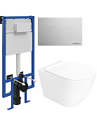 Комплект унитаза с инсталляцией STWORKI Готланд INS-721900 цвет Белый с сиденьем Микролифт и клавишей смыва цвет Хром глянцевый-6