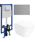 Комплект унитаза с инсталляцией STWORKI Готланд INS-721902 цвет Белый с сиденьем Микролифт и клавишей смыва цвет Хром матовый-5