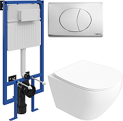 Комплект унитаза с инсталляцией STWORKI Кронборг INS-722133 цвет Белый с сиденьем Микролифт и клавишей смыва цвет Хром глянцевый-9