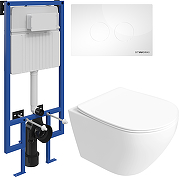 Комплект унитаза с инсталляцией STWORKI Кронборг INS-722141 цвет Белый с сиденьем Микролифт и клавишей смыва цвет Белый глянцевый-9