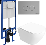 Комплект унитаза с инсталляцией STWORKI Кронборг INS-722145 цвет Белый с сиденьем Микролифт и клавишей смыва цвет Хром матовый-9