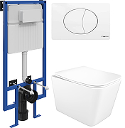 Комплект унитаза с инсталляцией STWORKI Молде INS-722155 цвет Белый с сиденьем Микролифт и клавишей смыва цвет Белый матовый-5